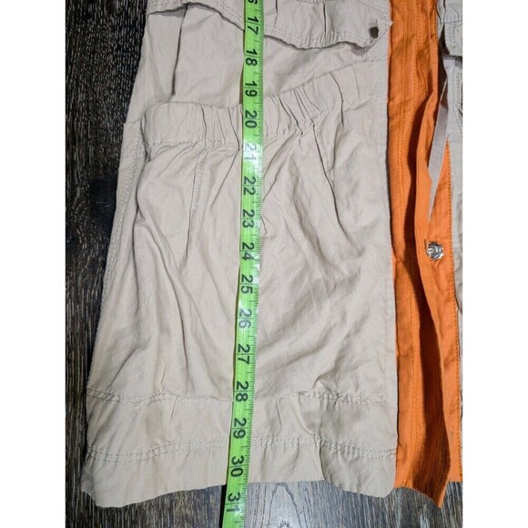 Tahari Windbreaker Hooded Light Jacket Beige Orange Medium - Picture 12 of 12